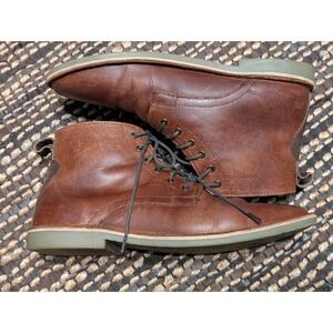 ASOS DESIGN Mens Tan Brown Leather Lace Up Boots Suede Size 9